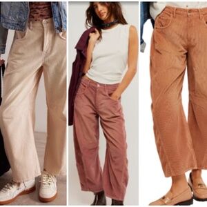 NEW Free People We The Free Good Luck Barrel Corduroy  Pants 266